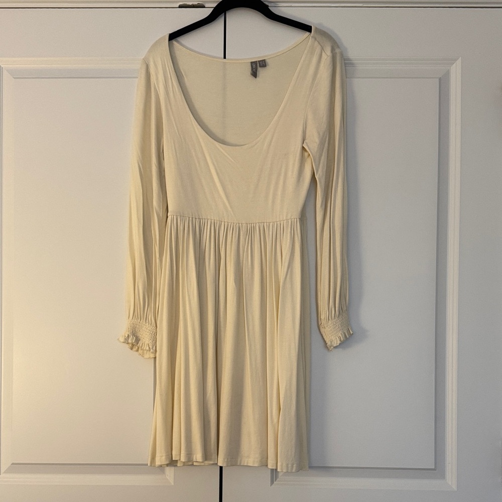 ASOS Soft Cream Long Sleeve Dress